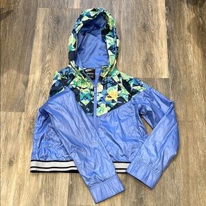 Nike Blue Floral Windbreaker Jacket